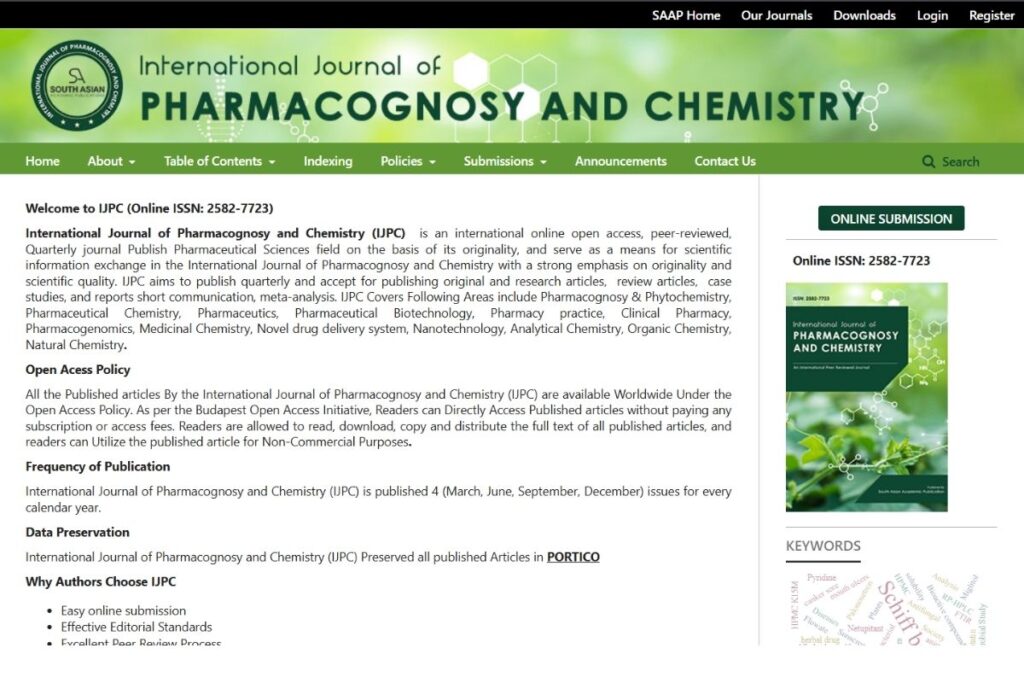 International Journal of PHARMACOGNOSY AND CHEMISTRY