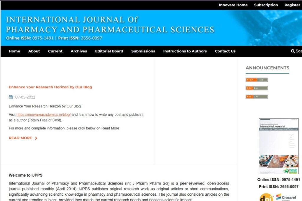 INTERNATIONAL JOURNAL Of PHARMACY AND PHARMACEUTICAL SCIENCES
